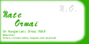 mate ormai business card